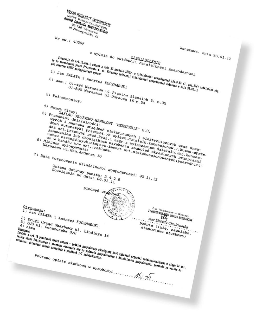 Firma Merserwis w 2015 roku obchodzi jubileusz 25-lecia swojej działalności