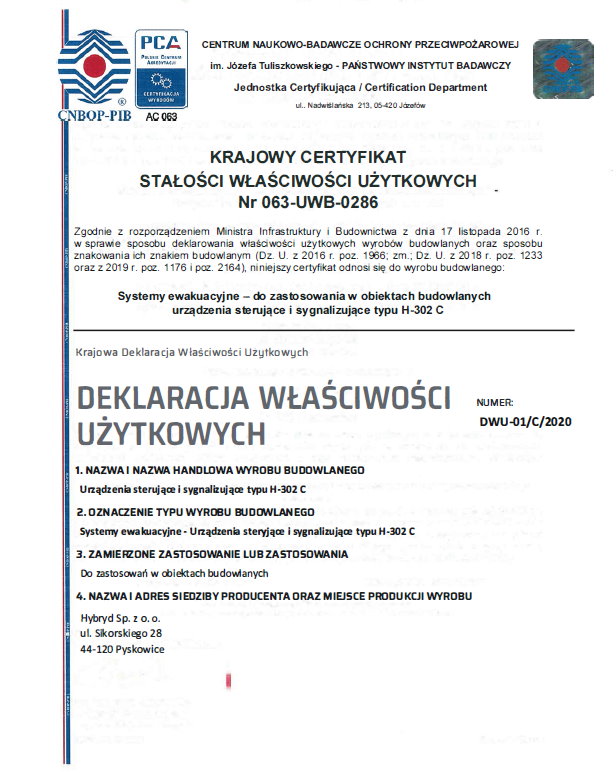 Rys. 1. Wymagane dokumenty od dn.01.01.2021 r. dla urządzeń sterujących i sygnalizujących systemów oświetlenia awaryjnego.