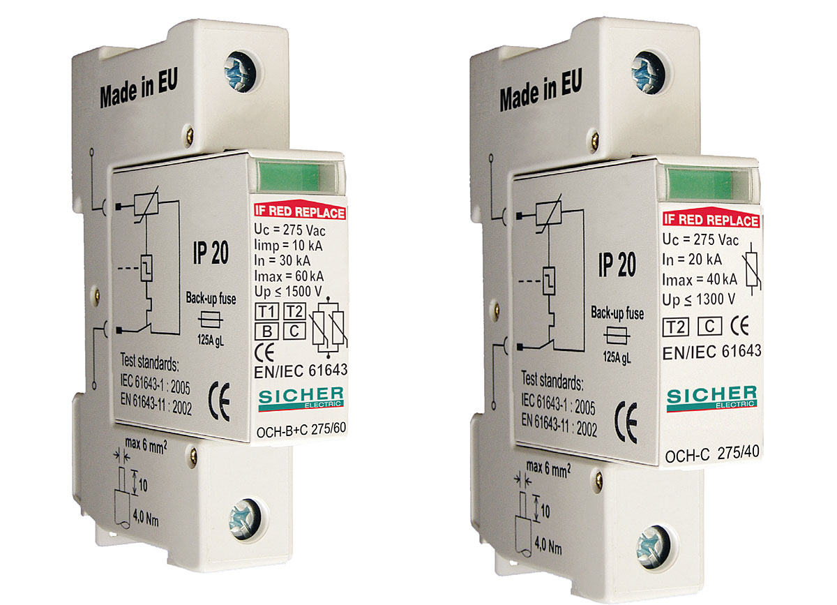 Fot. 3. Ogranicznik przepięć
OCH B C 275/60 1P. Fot. 4. Ogranicznik przepięć
OCH B C 275/40 1P.