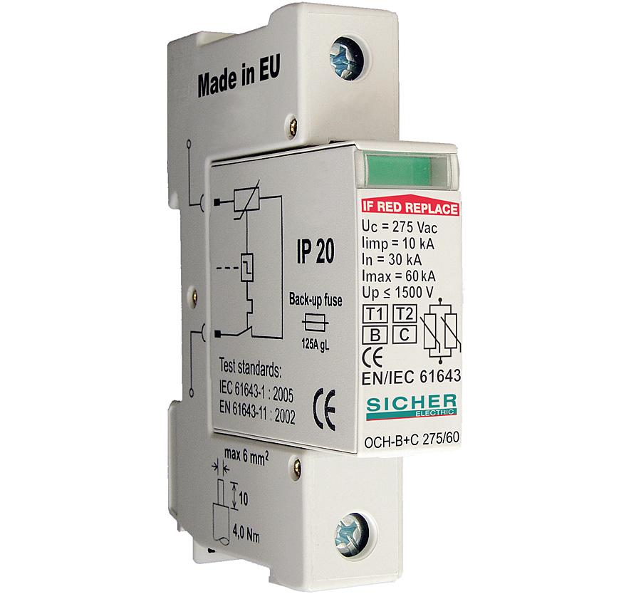 Fot. 3.
Ochronnik klasy B+C (typ 1+2) jednobiegunowy.