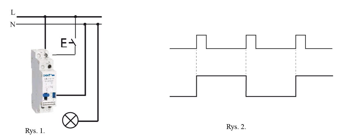 Rys. 1. Schemat połączeń. Rys. 2. Przebieg działania przełącznika.