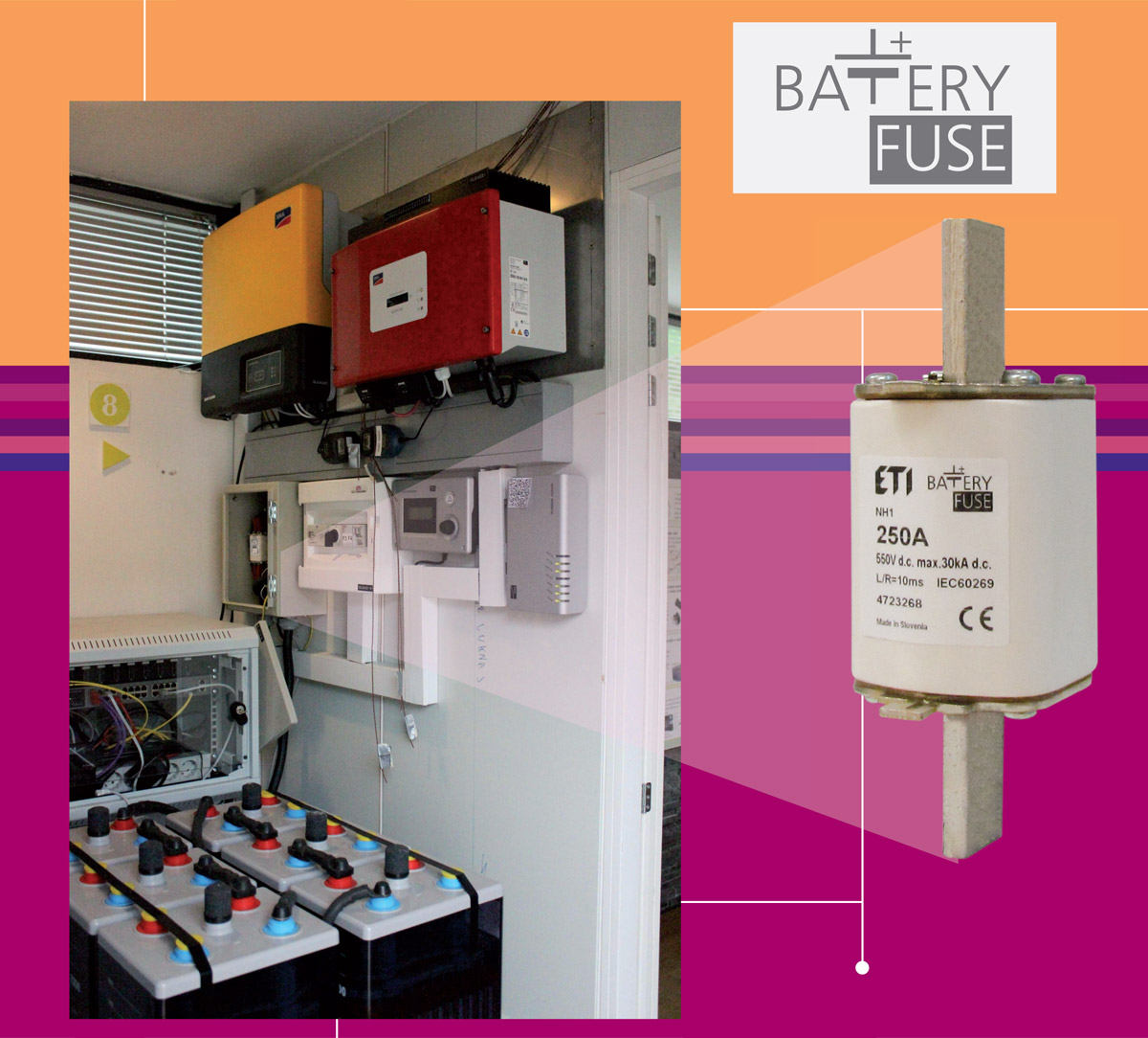 Wkładki topikowe do zabezpieczania baterii akumulatorowych - 550V DC, Fot. ETI