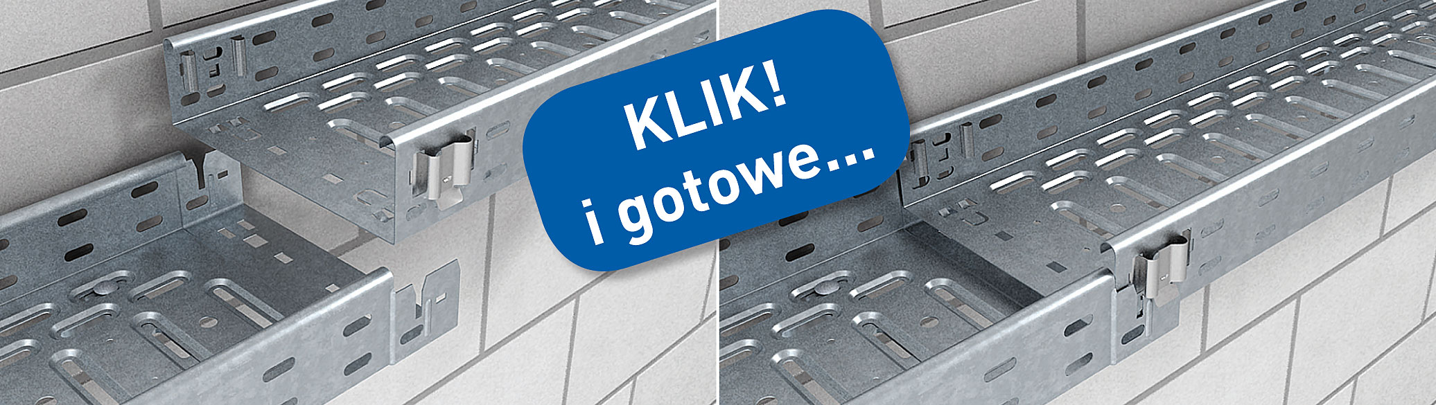 Fot. 2. Opatentowany system połączeń wzdłużnych koryt RKS-Magic®.