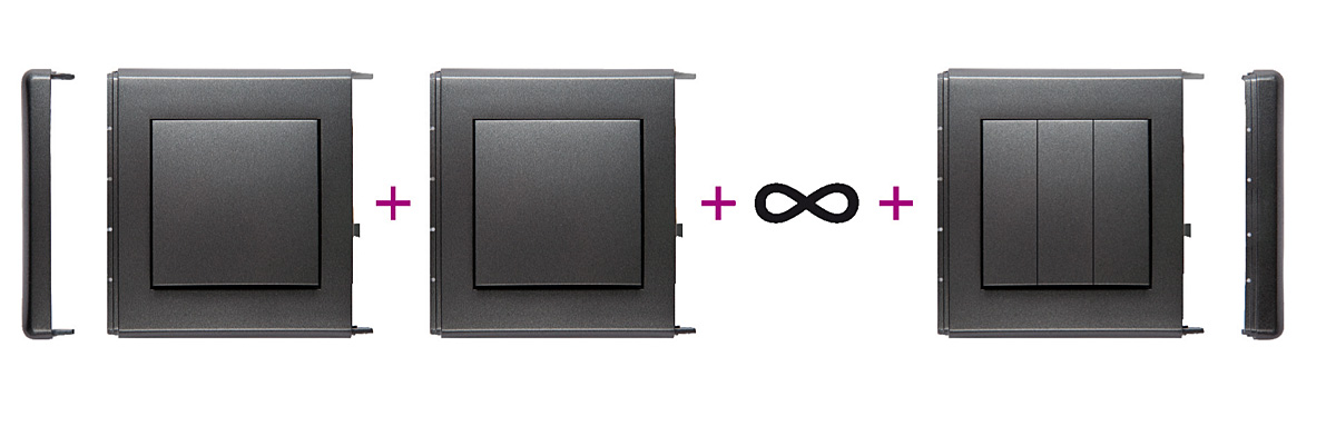 Fot. 2. Elementy serii DECO: gniazdo z uziemieniem oraz wyłącznik jednobiegunowy.