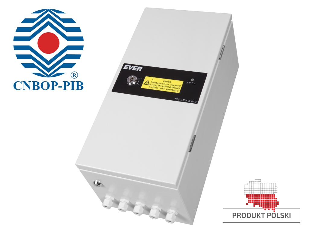 Polskie certyfikowane rozwiązanie zasilania do systemów ppoż. UZS-230V-1kW-1F