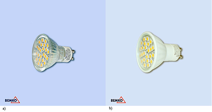 a) D82-GU10-SMD24-WW-GL, b) D82-GU10-SMD24-WW-PO