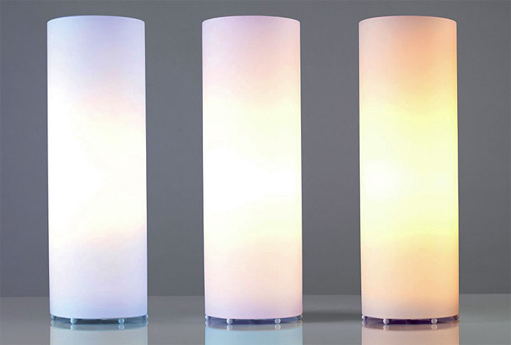 Warm comfort light –świetlówki energooszczędne dające ciepłe i komfortowe światło jak to uzyskiwane z żarówek Porównanie barw - Porównanie barw „chłodno-białej” (z lewej), „ciepło-białej” (po środku), i nowej „naturalnie ciepłobiałej” OSRAM („warm comfort light” - z prawej)