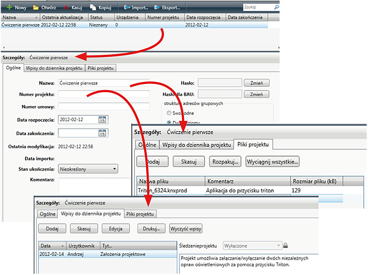 Rys. 2. Szczegóły projektu utworzonego w ETS4