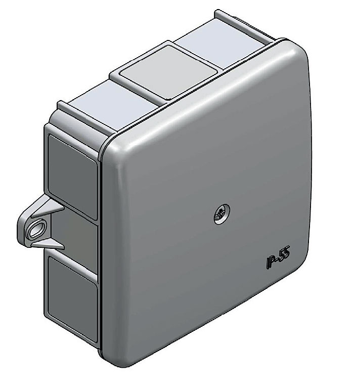 Fot. 6. Puszka 6-wylotowa IP55 z „uszami”, ułatwiającymi montaż w szyno-kanałach.