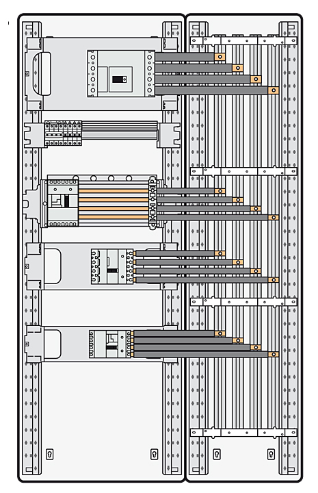 Fot. 2. Optymalny system rozdziału energii VX3 w rozdzielnicy XL3 800.