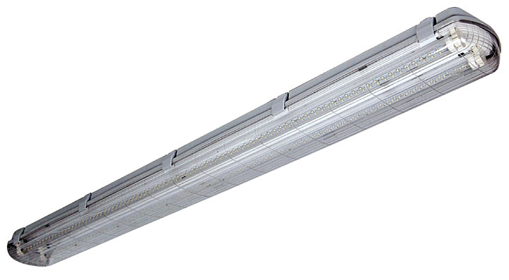 Fot. 2 HERMETIC LED 120 - szczelna oprawa przemysłowa ze źródłami światła LEDline T8 z kloszem przezroczystym.