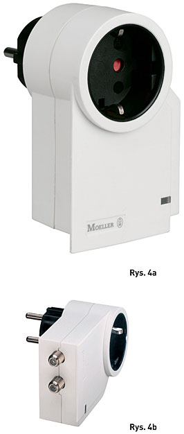 Rys. 4a Typ SPD-STC montowany bezpośrednio na gniazdku. Rys. 4b Typ SPD-STC/TV-SAT do gniazdka elektrycznego i TV-SAT
