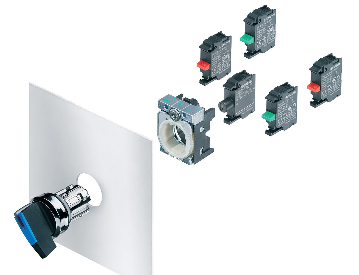 Fot. 4. Przejrzysty rysunek złożeniowy
przełącznika z uchwytem oraz
bloków styków lub LED