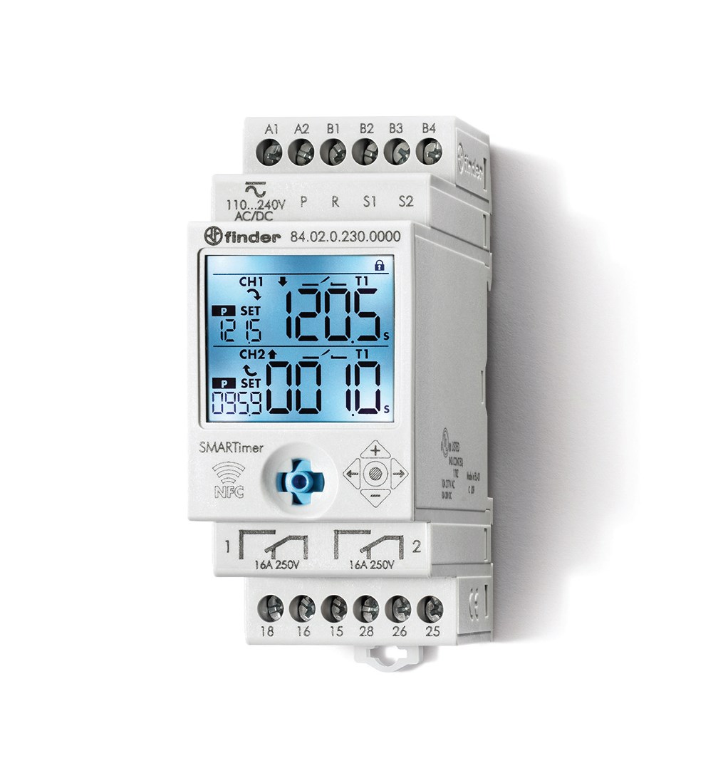 Fot. 6. Inteligentny przekaźnik czasowy, cyfrowy przekaźnik cza- Fot. 7.
sowy 16A. Posiada dwa tryby programowania (za pomocą
smartfonu wyposażonego w komunikację NFC lub za pomocą
joysticka). Wielofunkcyjność pozwala na wykorzystanie 25
funkcji dostępnych na każdym kanale