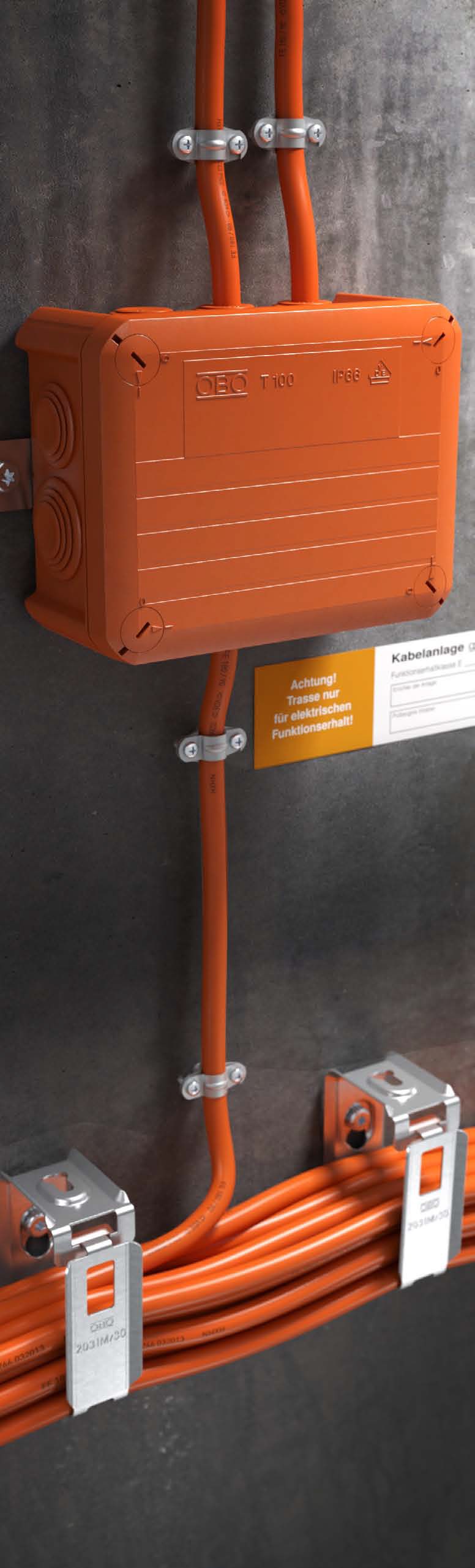 Fot. 3. Wersja z zewnętrznym mocowaniem jako dopełnienie systemu, dodatkowo dławiki elastyczne umożliwiają szczególnie łatwe wprowadzanie kabli.