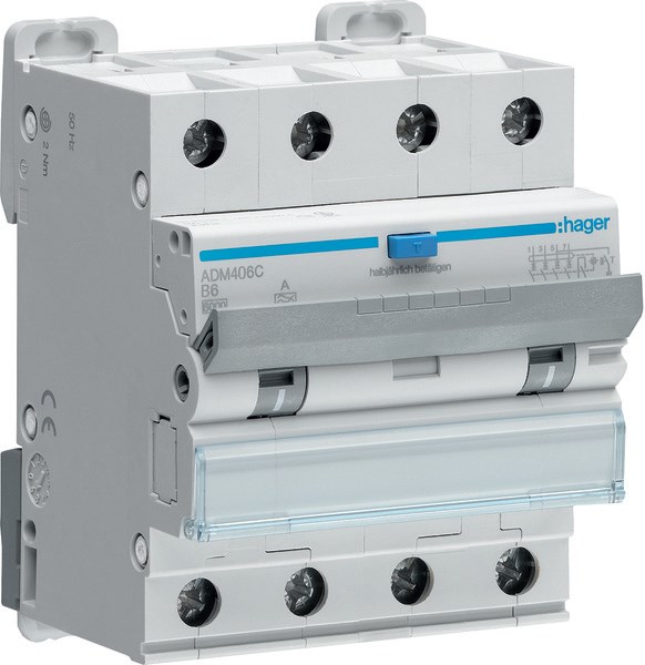 Fot. 2. RCBO4 – włącznik różnicowoprądowy z członem nadprądowym chroniący 4 bieguny