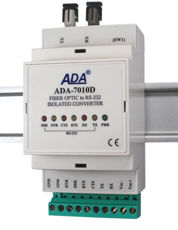 Fot. 6. Cyfrowy konwerter sygnału elektrycznego zgodnego ze
standardem RS-232 na sygnał optyczny. Fot.: CEL-MAR