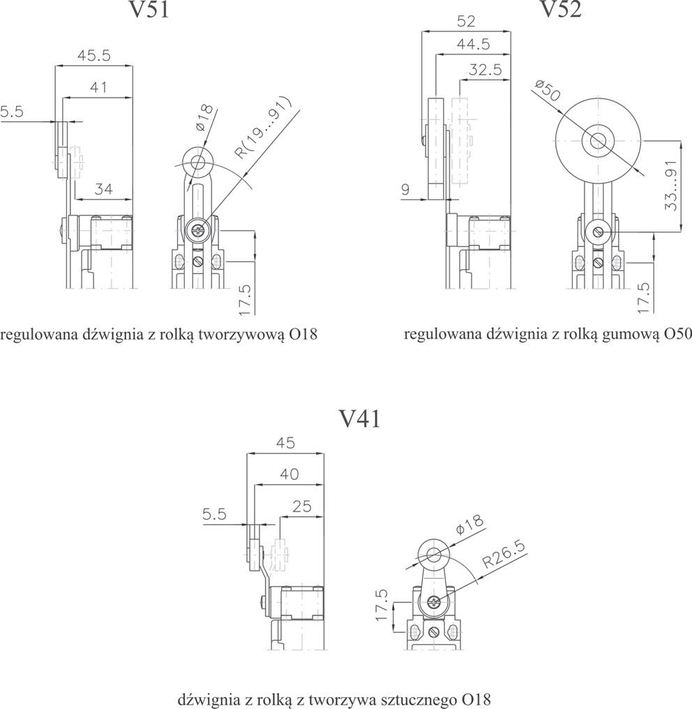 Łączniki krańcowe typu PAP1V…J02