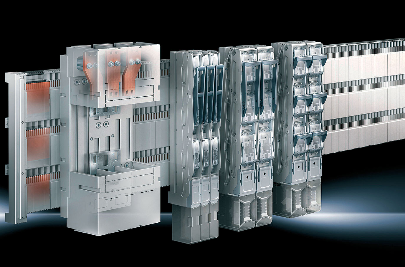 Fot. 8. Wybór odpowiednich elementów szynoprzewodów powinien uwzględniać
przedewszystkim maksymalną wartość prądu. Fot. Ritall