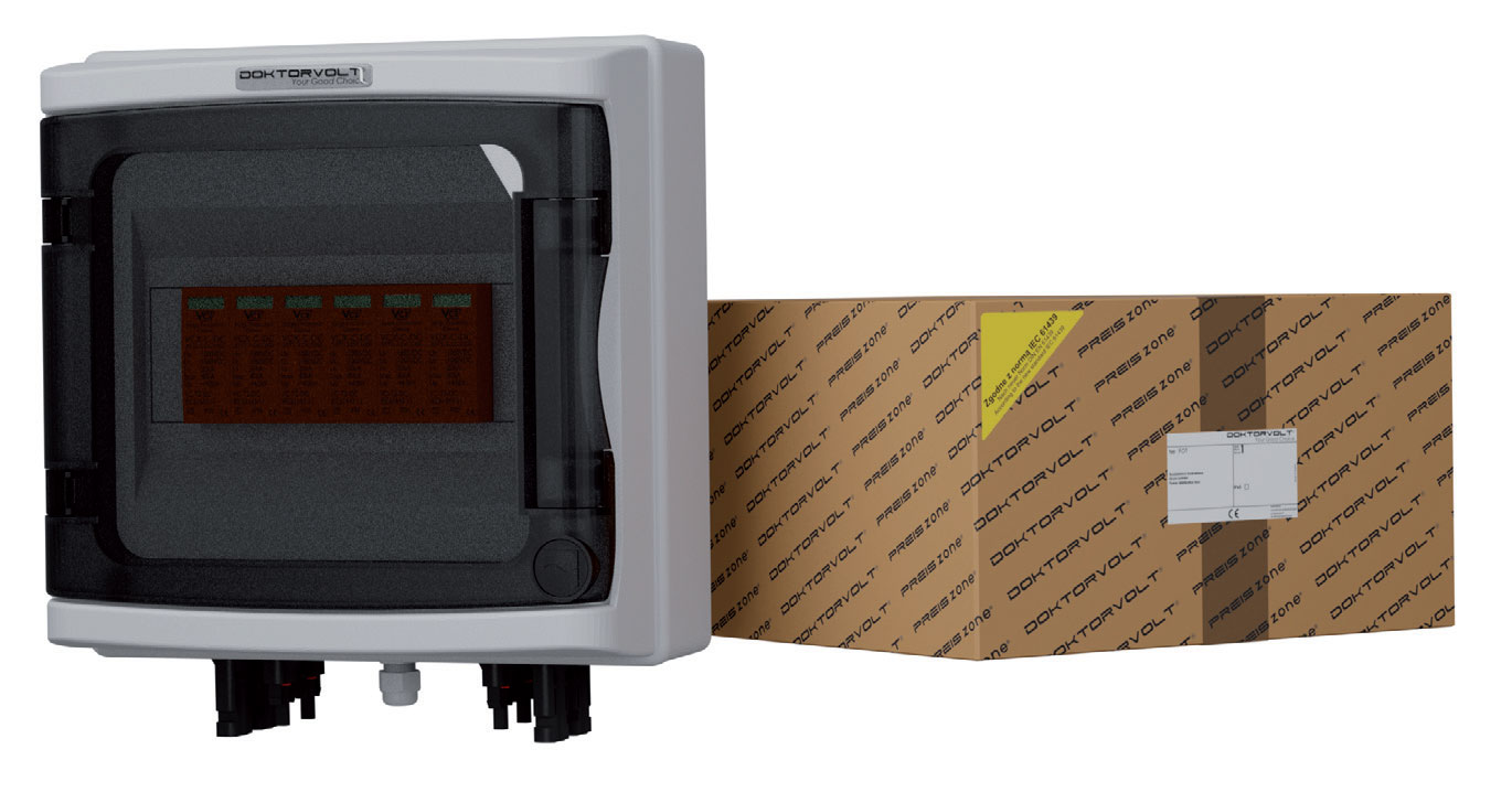 Fot.1. Rozdzielnica fotowoltaiczna z ogranicznikiem DC 1000 V, 8-modułowa, Typ 258. Fot. DOKTORVOLT