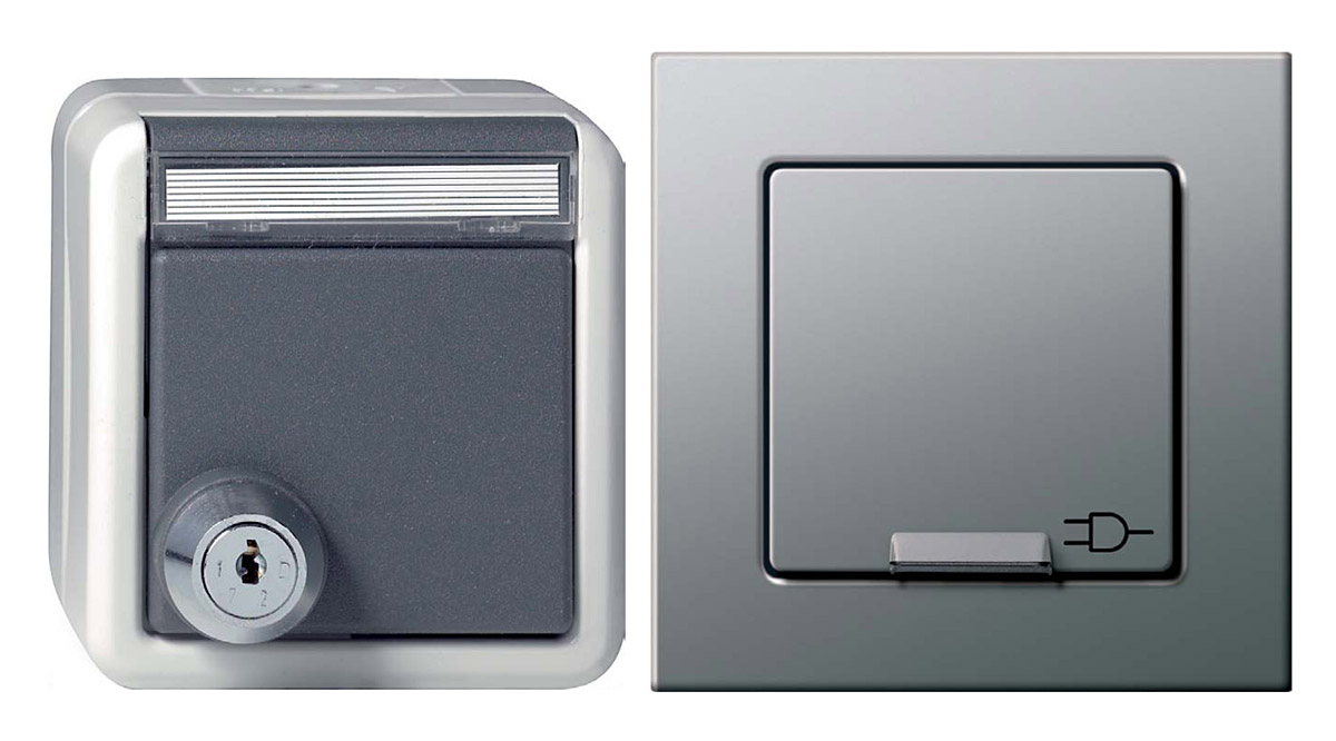 Fot. 6. Są miejsca, gdzie zabezpieczenie gniazda klapką nie wystarczy. Wówczas rozwiązaniem
jest zastosowanie gniazda z blokada na kluczyk. Fot.: GIRA