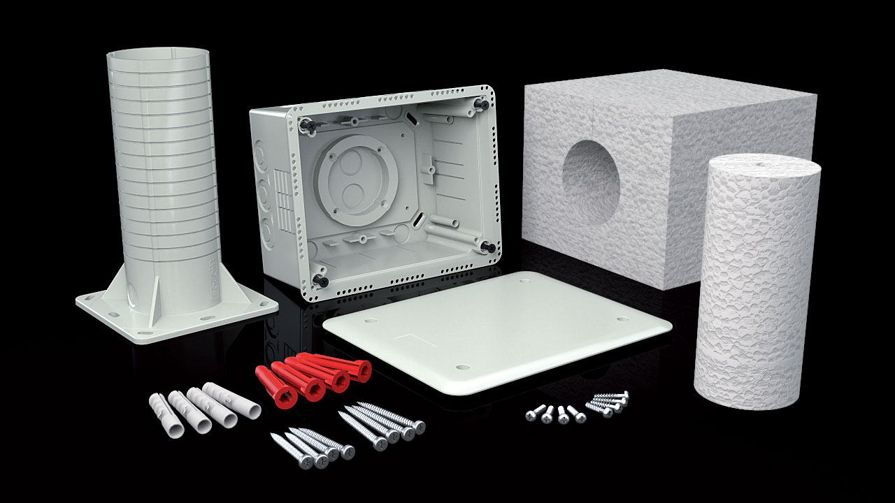 Fot.10. Zestaw puszek uniwersalnych do dociepleń.