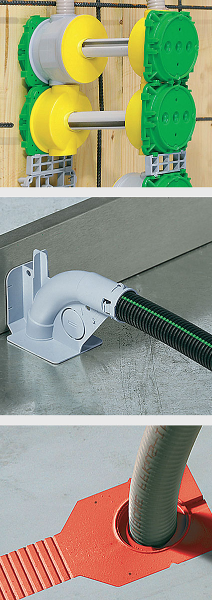 Fot. 4. Producenci oferują puszki precyzyjnie
dostosowane do miejsca
montażu. Mimo, że dostępne są
rozwiązania uniwersalne warto
dobrać puszkę przeznaczoną do
danego typu przegrody. Fot.: Kaiser (x3)