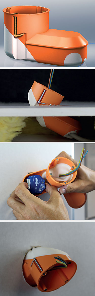 Fot. 5. Powiększenie przestrzeni montażowej
umożliwia bezproblemowe
umieszczenie w puszce elementów
elektronicznych. Fot.: Simet (x4)