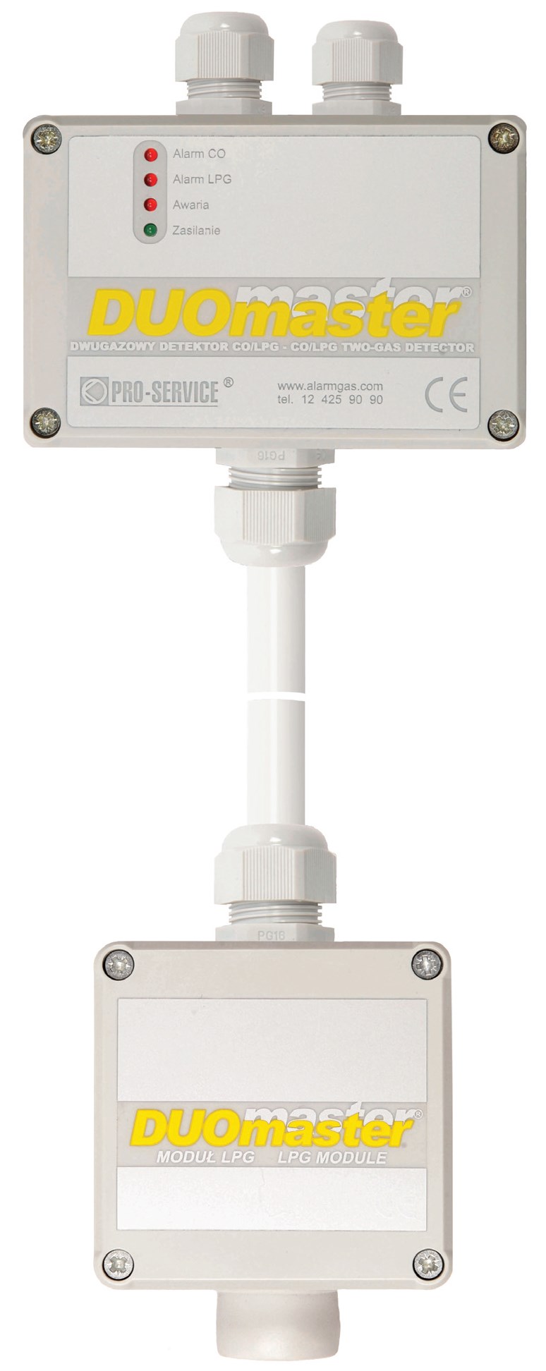 Fot. 2. DUOmaster CO/LPG G jest 2-modułowym detektorem z sensorami elektrochemicznymi dla CO oraz półprzewodnikowymi
dla LPG. Stosowany jest w garażach i parkingach
podziemnych. Komunikuje się w oparciu o protokół Modbus