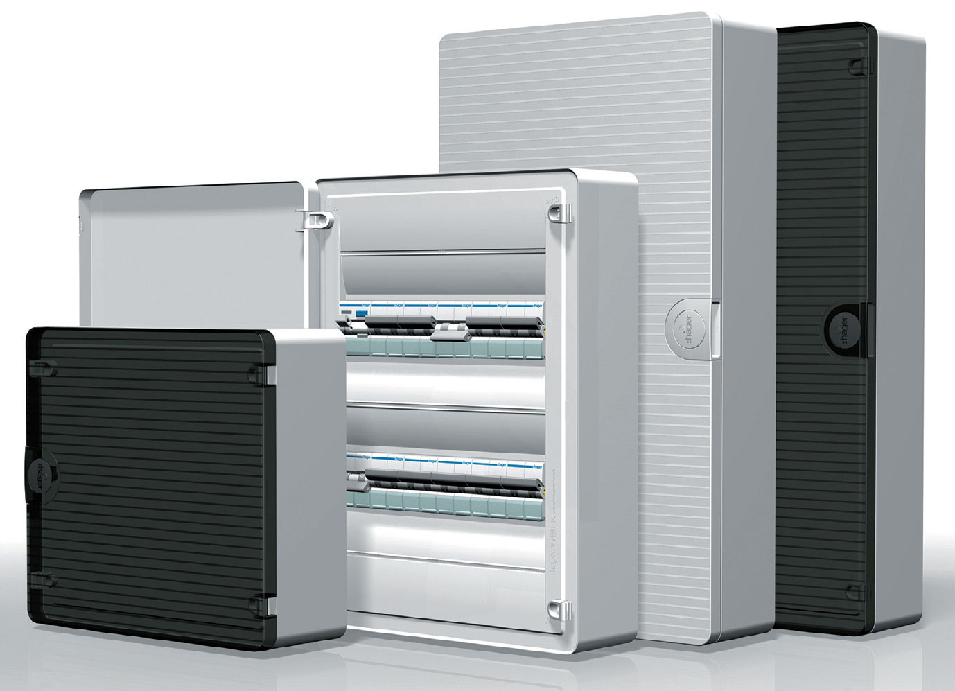 Fot. 2. Przykładowy typoszereg rozdzielnic. Fot.: HAGER POLO