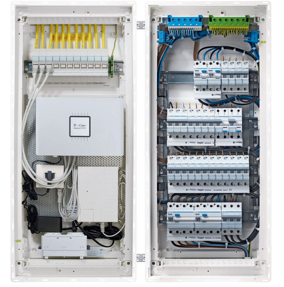 Fot. 5. Nowoczesne rozdzielnice pozwalają na dystrybucję energii elektrycznej i multimediów. Fot.: HAGER POLO